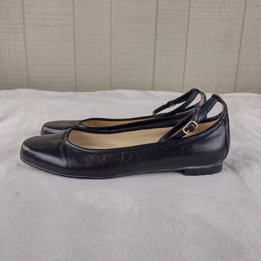 Lauren Ralph Lauren Black Ankle Strap Flats
